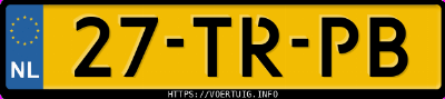 Kenteken afbeelding van 27TRPB, blauwe Ford Fiesta 1.4 16v