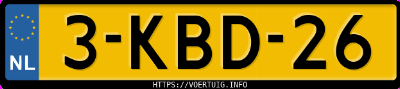 Kenteken afbeelding van 3KBD26, witte Ford Mustang Convert.