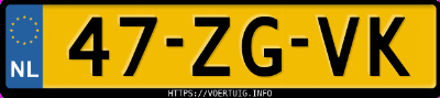 Kenteken afbeelding van 47ZGVK, blauwe Ford Focus 1.8i Ffv