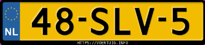 Kenteken afbeelding van 48SLV5, zwarte Ford Mustang Gt
