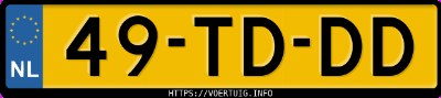 Kenteken afbeelding van 49TDDD, groene Ford Focus C-Max 1.6i 16v