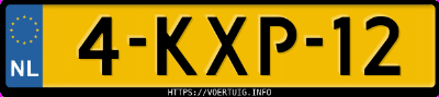 Kenteken afbeelding van 4KXP12, witte Ford Grand C-Max 1.0scti