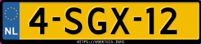 Kenteken afbeelding van 4SGX12, grijze Ford B-MAX 1.6
