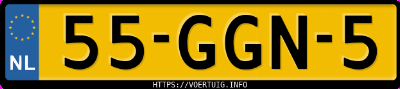 Kenteken afbeelding van 55GGN5, grijze Ford C-MAX