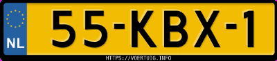 Kenteken afbeelding van 55KBX1, grijze Ford Fiesta 1.25i