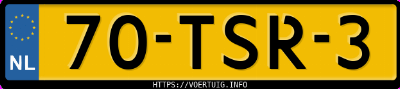 Kenteken afbeelding van 70TSR3, witte Ford Fiesta 1.25i
