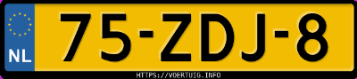 Kenteken afbeelding van 75ZDJ8, witte Ford Fiesta Fiesta1.6tdci Eco