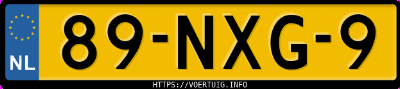 Kenteken afbeelding van 89NXG9, witte Ford Transit