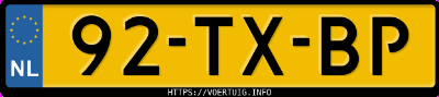 Kenteken afbeelding van 92TXBP, blauwe Ford Focus C-Max 1.6i 16v