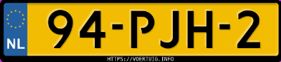 Kenteken afbeelding van 94PJH2, grijze Ford Transit Connect 230l Hr Van 1.8td 66