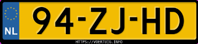 Kenteken afbeelding van 94ZJHD, zwarte Ford Focus