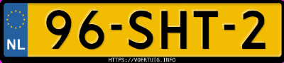 Kenteken afbeelding van 96SHT2, zwarte Ford Focus 1.6 Scti