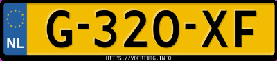 Kenteken afbeelding van G320XF, blauwe Ford Fiesta 1.0 Scti