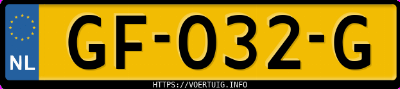 Kenteken afbeelding van GF032G, zwarte Ford Fiesta 1.0