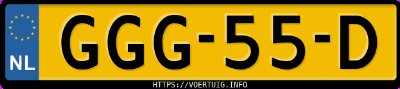 Kenteken afbeelding van GGG55D, witte Ford Kuga 2.5 Phev