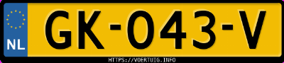 Kenteken afbeelding van GK043V, grijze Ford Transit 300l 90 Mr 4.63