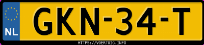 Kenteken afbeelding van GKN34T, witte Ford Focus 1.0 Scti