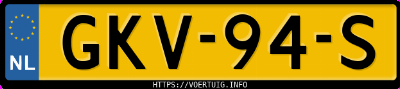 Kenteken afbeelding van GKV94S, witte Ford Transit