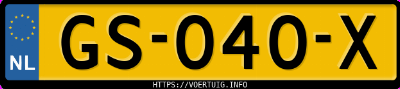 Kenteken afbeelding van GS040X, grijze Ford Kuga 1.5 Scti