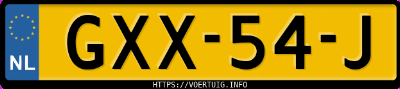 Kenteken afbeelding van GXX54J, grijze Ford Kuga