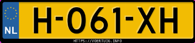Kenteken afbeelding van H061XH, grijze Ford Focus 1.0 Scti