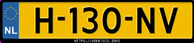 Kenteken afbeelding van H130NV, witte Ford Fiesta 1.0 Scti