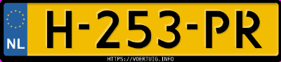 Kenteken afbeelding van H253PR, witte Ford Fiesta 1.0 Scti
