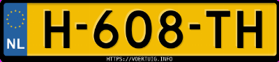 Kenteken afbeelding van H608TH, zwarte Ford Focus 1.0 Scti