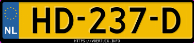 Kenteken afbeelding van HD237D, witte Ford Fiesta 1.25i