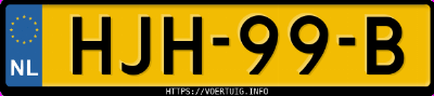 Kenteken afbeelding van HJH99B, grijze Ford Kuga 2.5 Phev