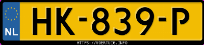 Kenteken afbeelding van HK839P, witte Ford Fiesta 1.0