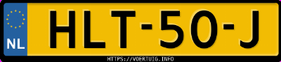 Kenteken afbeelding van HLT50J, rode Ford Kuga 2.5 Phev