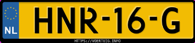 Kenteken afbeelding van HNR16G, zwarte Ford Focus 1.0 Scti