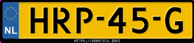 Kenteken afbeelding van HRP45G, witte Ford Focus 1.0 Scti
