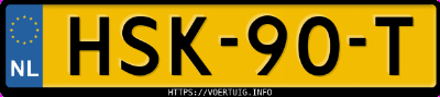 Kenteken afbeelding van HSK90T, witte Ford Capri Extended Range Rwd