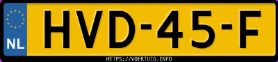 Kenteken afbeelding van HVD45F, witte Ford Focus 1.0 Scti