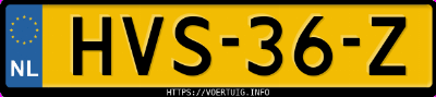 Kenteken afbeelding van HVS36Z, blauwe Ford Puma 1.0 Scti