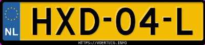 Kenteken afbeelding van HXD04L, zwarte Ford Kuga 2.5 Phev