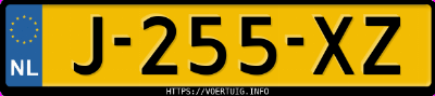 Kenteken afbeelding van J255XZ, blauwe Ford Focus 1.0 Scti