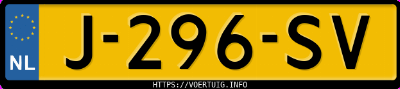 Kenteken afbeelding van J296SV, rode Ford Fiesta 1.0 Scti