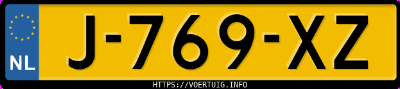 Kenteken afbeelding van J769XZ, rode Ford Fiesta 1.0 Scti