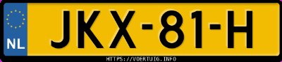 Kenteken afbeelding van JKX81H, grijze Ford Focus 1.0 Scti