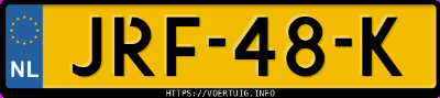 Kenteken afbeelding van JRF48K, rode Ford Capri Extended Range Rwd