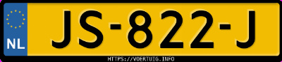 Kenteken afbeelding van JS822J, zwarte Ford Focus 1.0 Scti