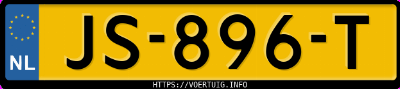 Kenteken afbeelding van JS896T, bruine Ford C-MAX 1.6 Scti