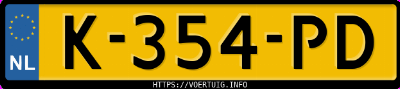 Kenteken afbeelding van K354PD, witte Ford Fiesta 1.0 Scti