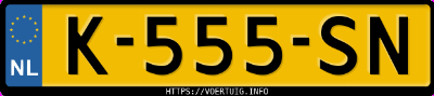 Kenteken afbeelding van K555SN, blauwe Ford Kuga 2.5 Phev