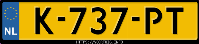 Kenteken afbeelding van K737PT, grijze Ford Focus 2.0 Tdci