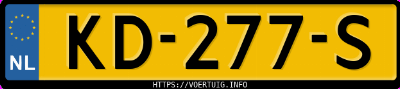 Kenteken afbeelding van KD277S, zwarte Ford C-MAX 1.0 Scti
