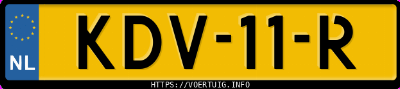 Kenteken afbeelding van KDV11R, zwarte Ford Puma 1.0 Scti